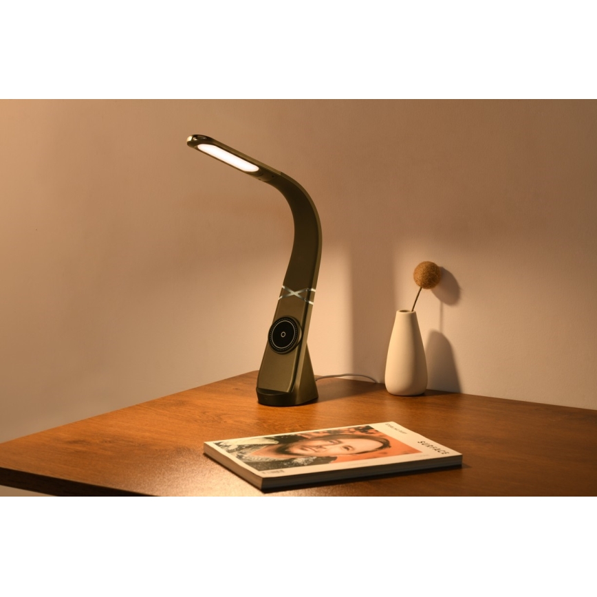 Immax NEO 09110L - Lámpara de mesa LED regulable con carga inalámbrica MAGIC LED/5W/230V, negra