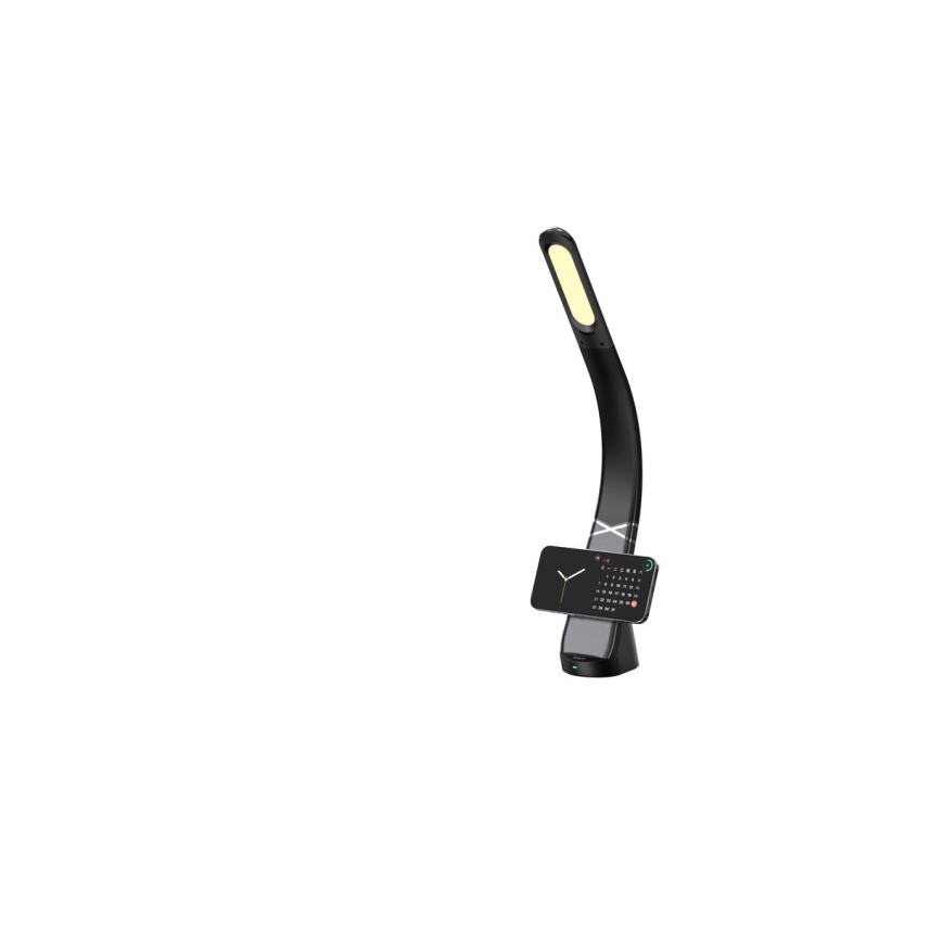 Immax NEO 09110L - Lámpara de mesa LED regulable con carga inalámbrica MAGIC LED/5W/230V, negra