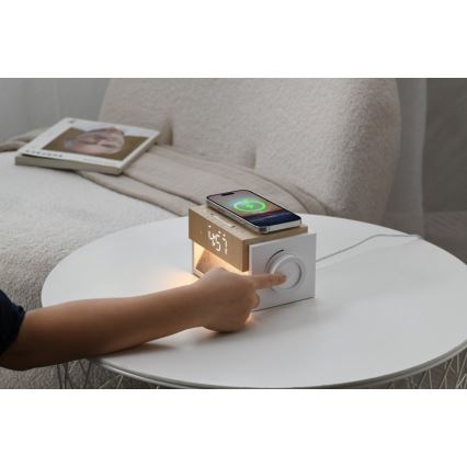 Immax NEO 09114L - Lámpara de mesa LED con despertador y carga CALM LED/1,2W/5V