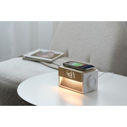 Immax NEO 09114L - Lámpara de mesa LED con despertador y carga CALM LED/1,2W/5V