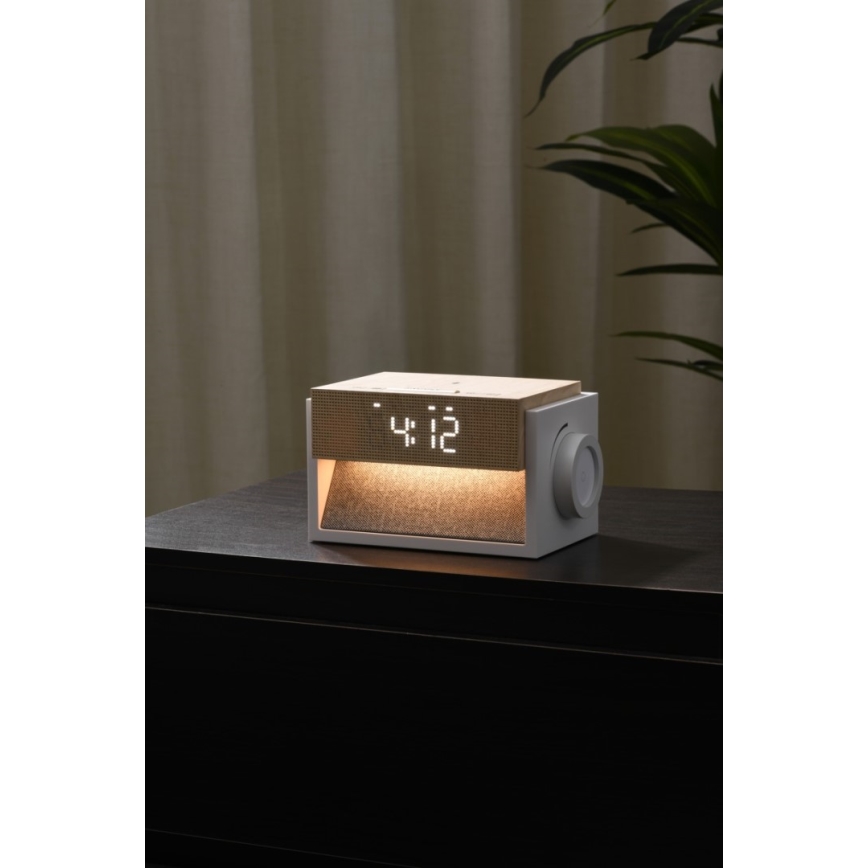 Immax NEO 09114L - Lámpara de mesa LED con despertador y carga CALM LED/1,2W/5V