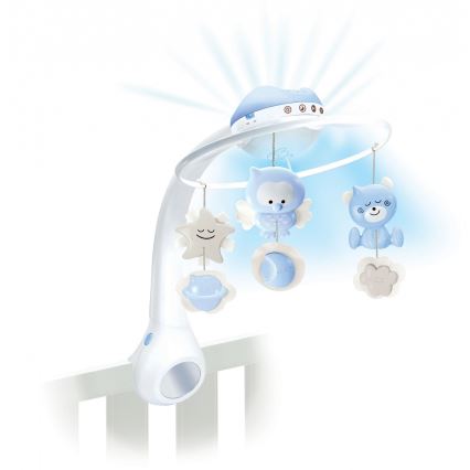 Infantino - Carrusel para cuna con melodía 3 en 1, 3xAAA, azul