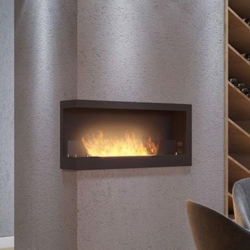 InFire - Chimenea BIO de esquina 45x90 cm 3kW negro