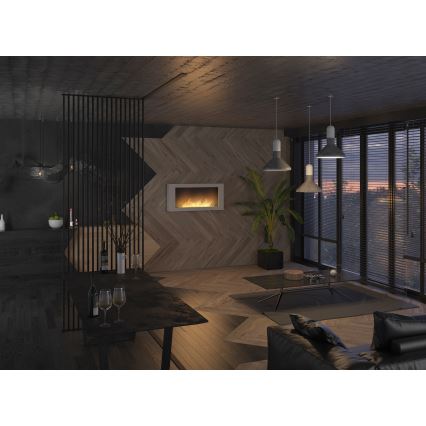 InFire - Chimenea BIO de pared 120x56 cm 3kW blanca