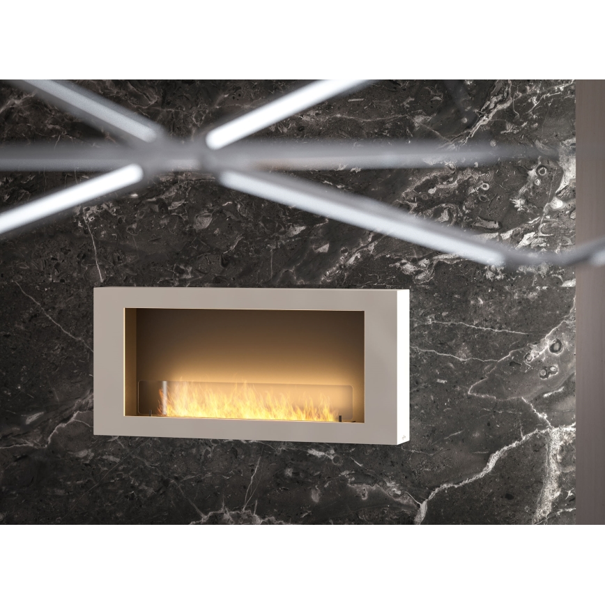 InFire - Chimenea BIO de pared 120x56 cm 3kW blanca