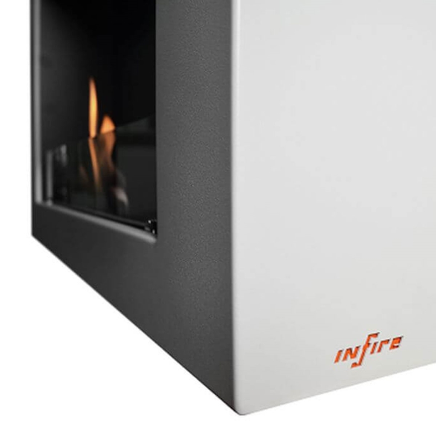 InFire - Chimenea BIO de pared 120x56 cm 3kW blanca