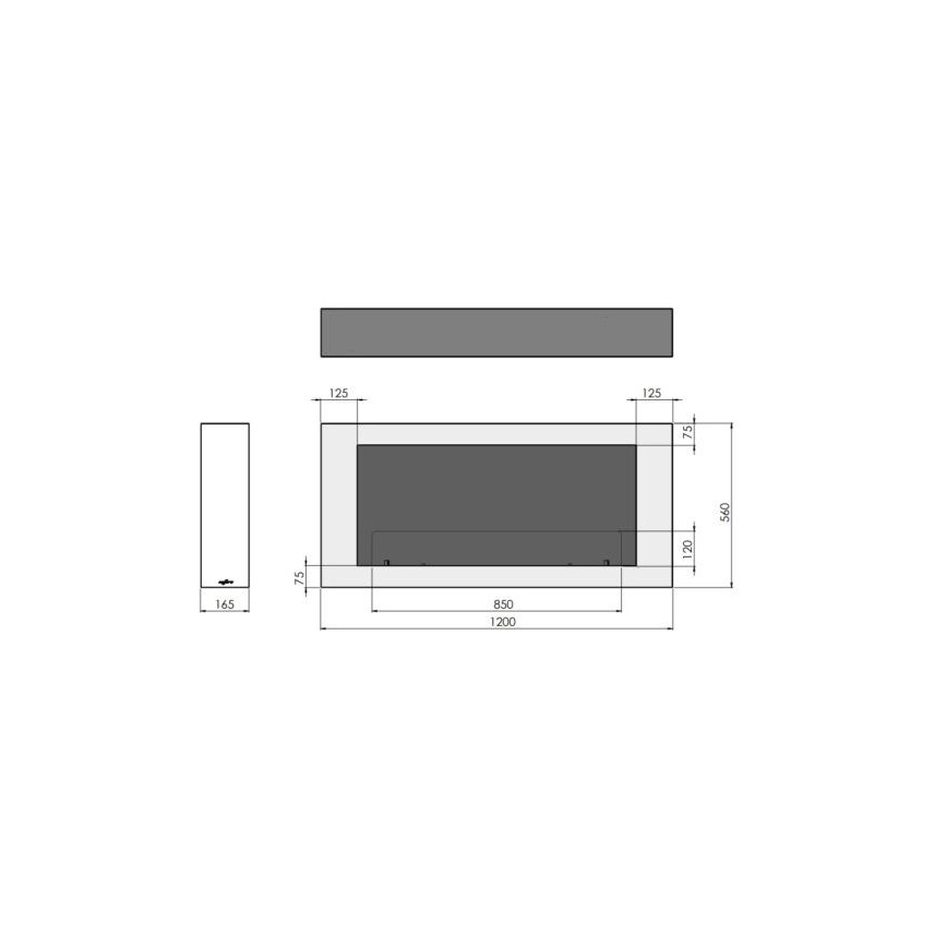 InFire - Chimenea BIO de pared 120x56 cm 3kW blanca