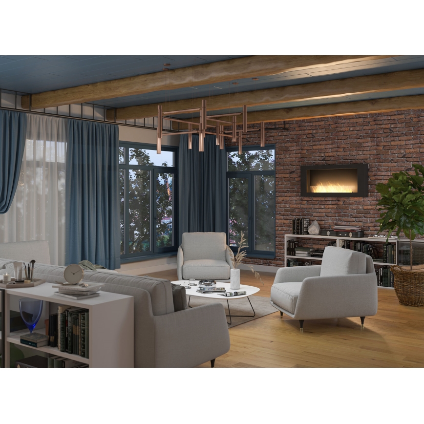 InFire - Chimenea BIO de pared 120x56 cm 3kW negra