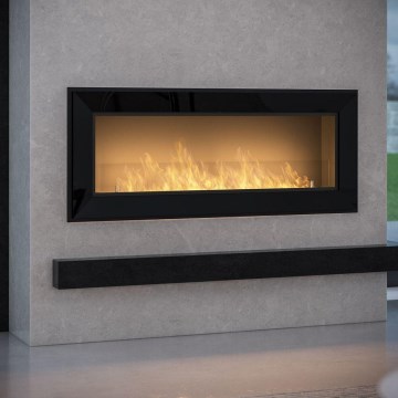 InFire - Chimenea BIO empotrable 49x120 cm 3kW negro