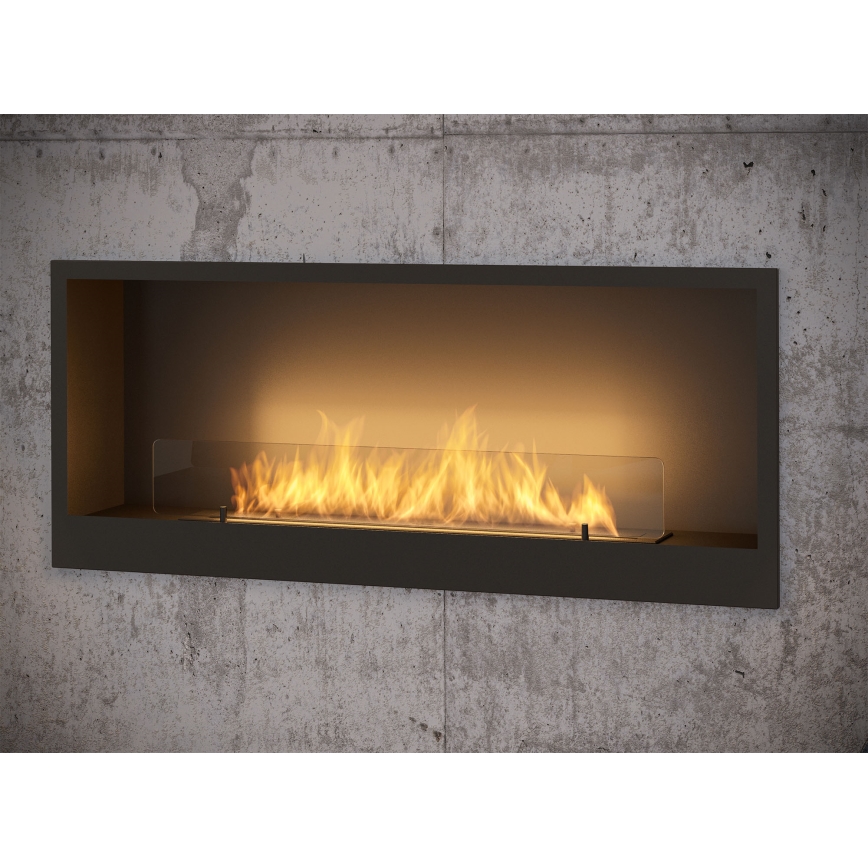 InFire - Chimenea BIO empotrada 120x50 cm 3kW negro