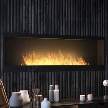 InFire - Chimenea BIO empotrada 150x50 cm 4,2kW negro
