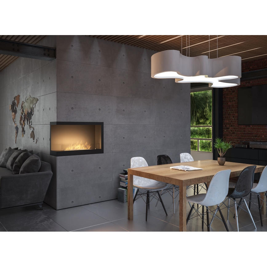 InFire - Chimenea esquinera BIO 84x54 cm 3kW negro