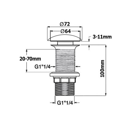 Isvea - Desagüe para lavabo Ø 7,2 cm, negro mate