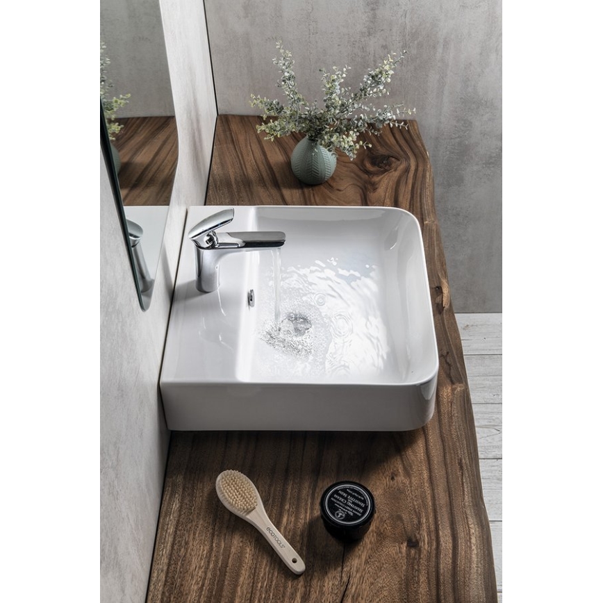 Isvea - Lavabo de sobremesa/suspendido SOTT AQUA 50x50 cm cerámica/blanco