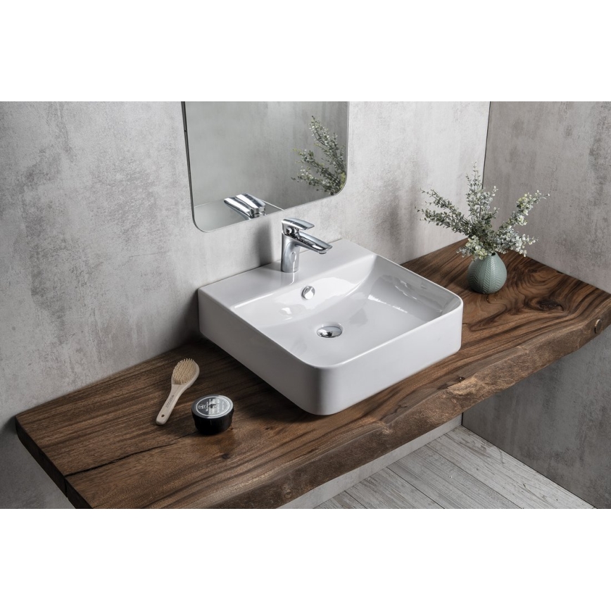 Isvea - Lavabo de sobremesa/suspendido SOTT AQUA 50x50 cm cerámica/blanco