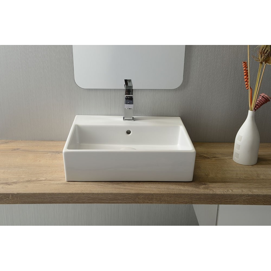 Isvea - Lavabo para encimera PURITY 50x42 cm cerámica/blanco