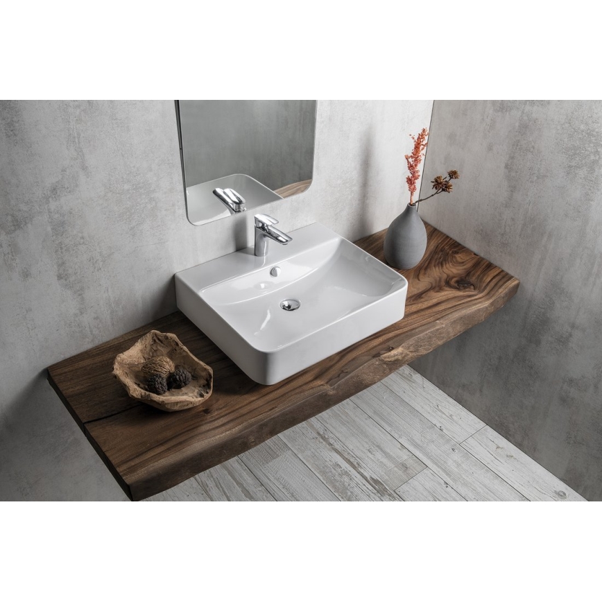 Isvea - Lavabo sobre encimera/colgante SOTT AQUA 60,5x50 cm cerámica/blanco