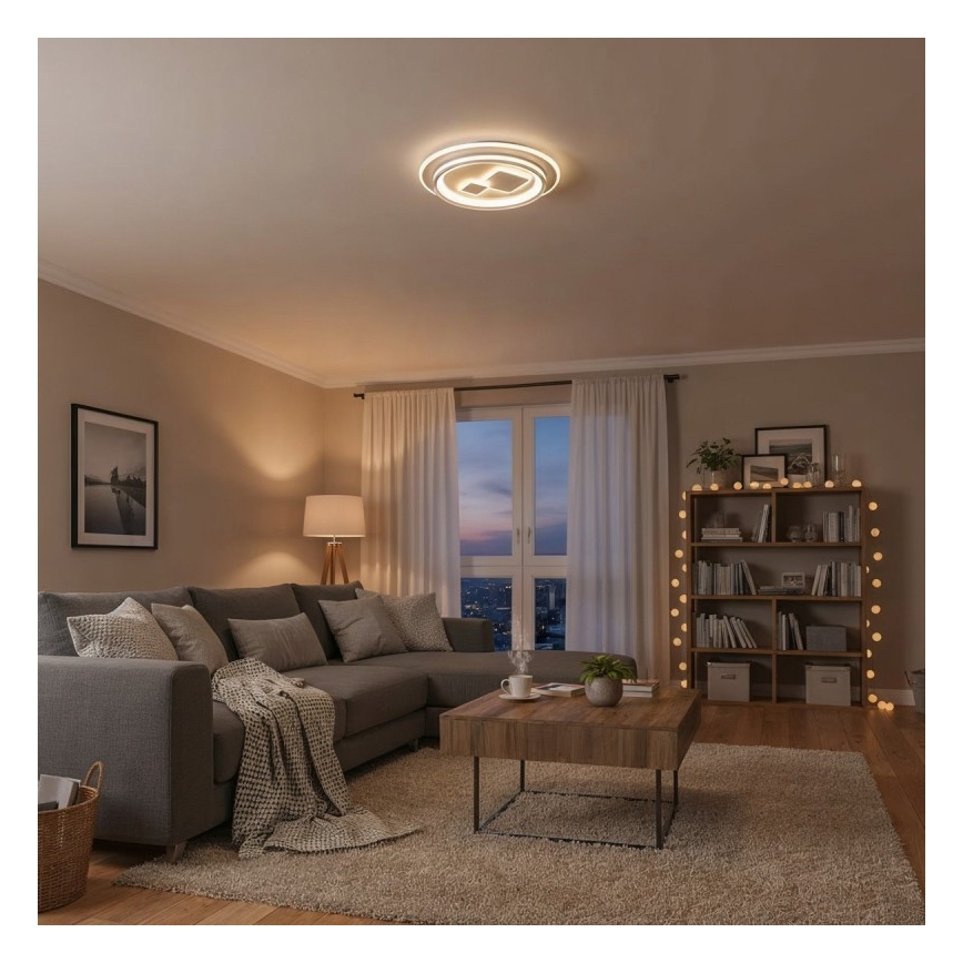 ITALUX - Lámpara de techo LED regulable PARCO LED/55W/230V 3000-6500K Ø 50 cm blanca + mando a distancia
