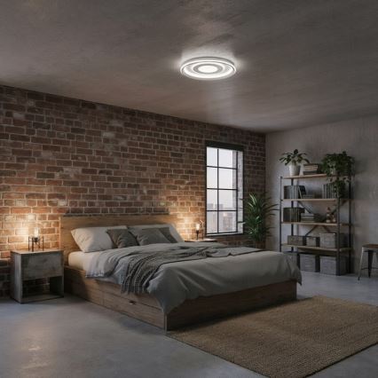 ITALUX - Luminaria de techo LED regulable SIMNI LED/55W/230V 3000-6500K Ø 50 cm blanca + control remoto