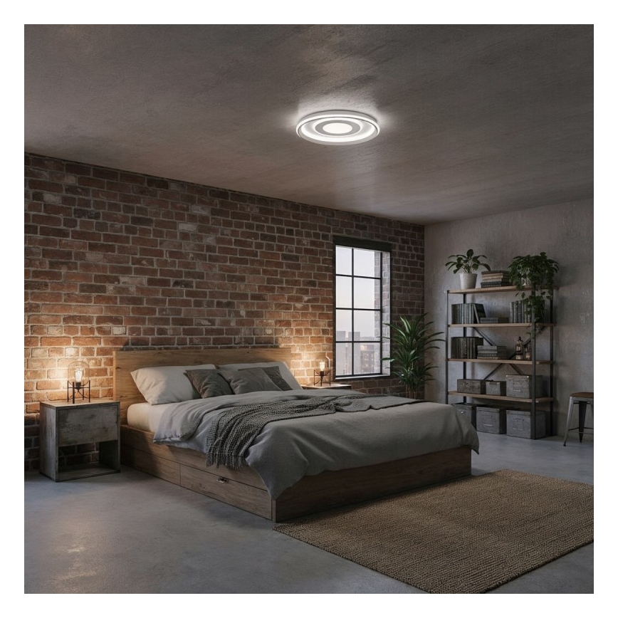 ITALUX - Luminaria de techo LED regulable SIMNI LED/55W/230V 3000-6500K Ø 50 cm blanca + control remoto