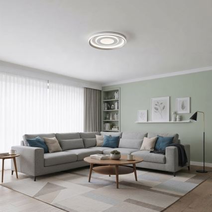 ITALUX - Luminaria de techo LED regulable SIMNI LED/55W/230V 3000-6500K Ø 50 cm blanca + control remoto
