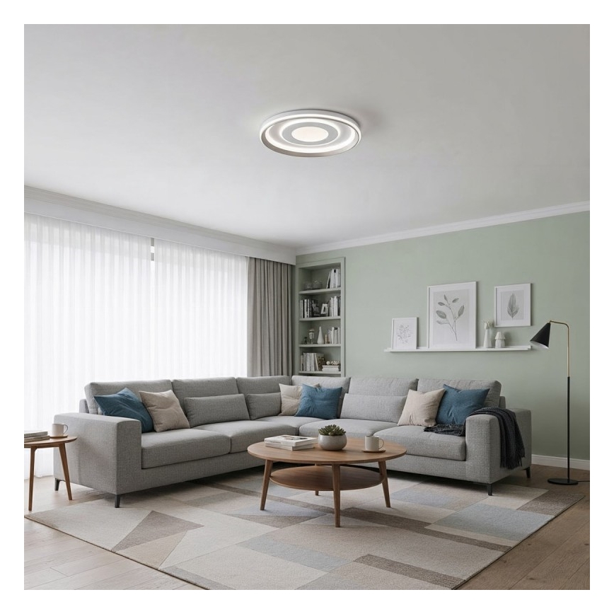 ITALUX - Luminaria de techo LED regulable SIMNI LED/55W/230V 3000-6500K Ø 50 cm blanca + control remoto