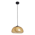 ITALUX - Lámpara colgante con cable AINALE 1xG9/7W/230V negro/marrón ahumado