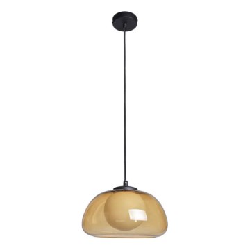 ITALUX - Lámpara colgante con cable AINALE 1xG9/7W/230V negro/marrón ahumado