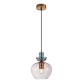 ITALUX - Lámpara colgante con cable FANDA 1xE27/40W/230V dorada/gris ahumado