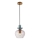 ITALUX - Lámpara colgante con cable FANDA 1xE27/40W/230V dorada/gris ahumado
