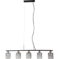 ITALUX - Lámpara colgante con cable SIMONA 5xE14/40W/230V negra/dorada