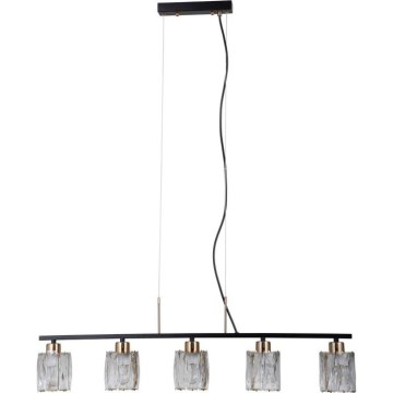 ITALUX - Lámpara colgante con cable SIMONA 5xE14/40W/230V negra/dorada