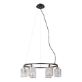 ITALUX - Lámpara colgante con cable SIMONA 6xE14/40W/230V negro/dorado