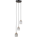 ITALUX - Lámpara colgante con cable TORNO 3xE14/40W/230V negro/dorado