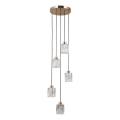 ITALUX - Lámpara colgante con cable TORNO 5xE14/40W/230V dorada