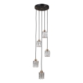 ITALUX - Lámpara colgante con cable TORNO 5xE14/40W/230V negro/dorado