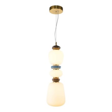 ITALUX - Lámpara colgante LED con cable EVANS LED/19W/230V 3000K dorado/azul/marrón
