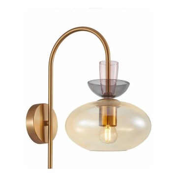ITALUX - Lámpara de pared FANDA 1xE27/40W/230V dorada/beige ahumada