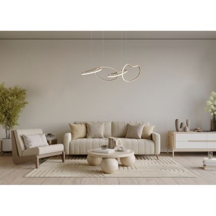 ITALUX - Lámpara colgante LED con cable FONTE LED/60W/230V 3000/4000/6000K dorada