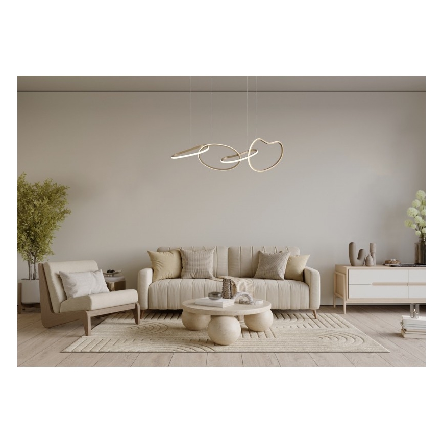 ITALUX - Lámpara colgante LED con cable FONTE LED/60W/230V 3000/4000/6000K dorada