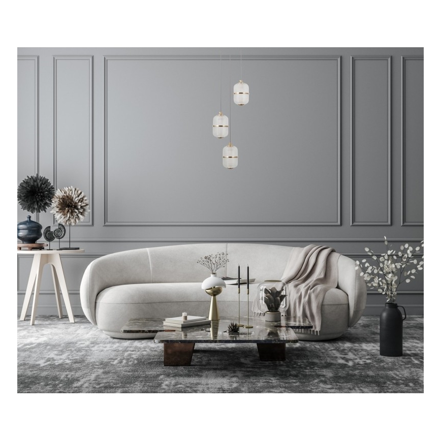 ITALUX - Lámpara colgante LED con cable ALANI 3xLED/5W/230V 3000K negro/dorado