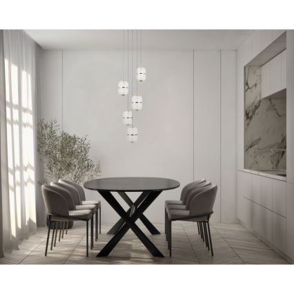ITALUX - Lámpara colgante LED con cable ALANI 5xLED/5,6W/230V 3000K negro/dorado