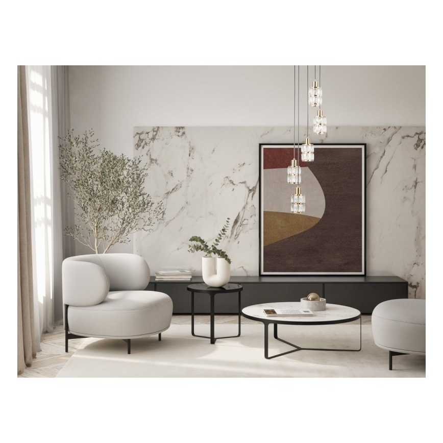 ITALUX - Lámpara colgante ALMA con cable 5xE27/40W/230V dorada
