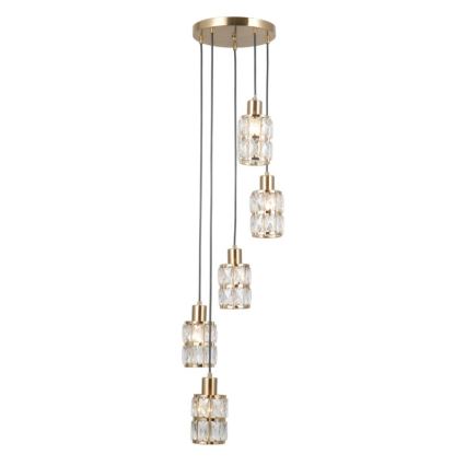 ITALUX - Lámpara colgante ALMA con cable 5xE27/40W/230V dorada