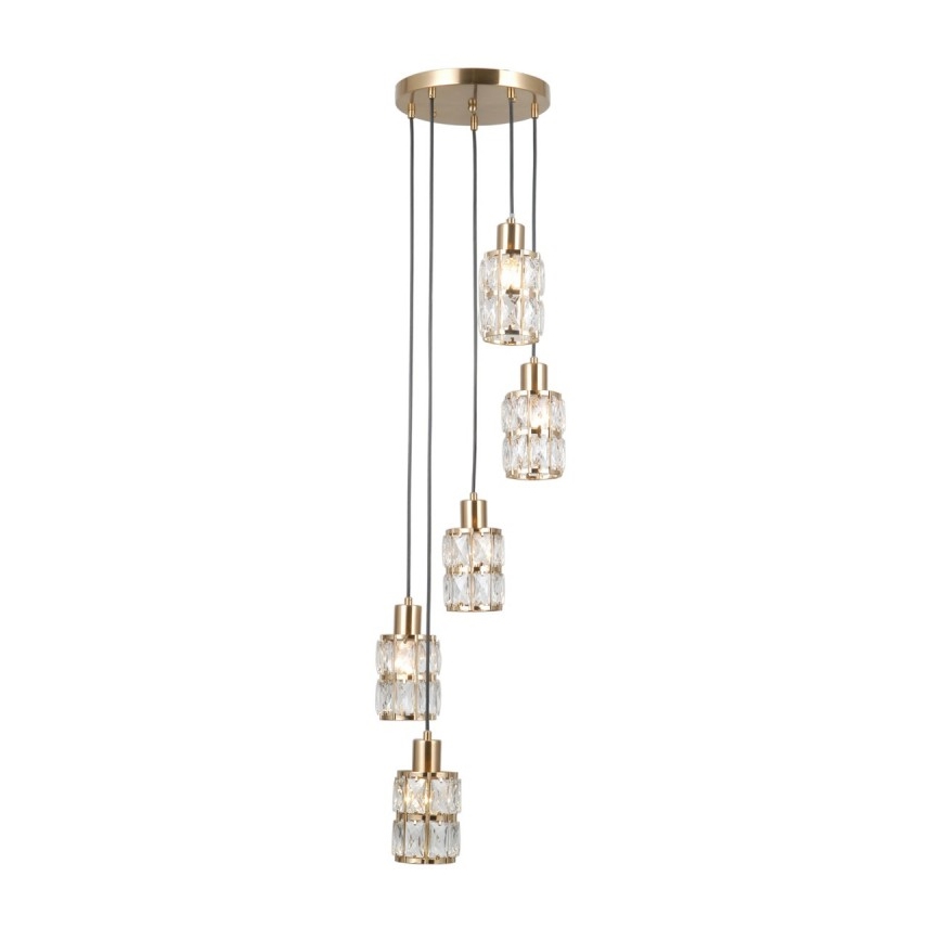 ITALUX - Lámpara colgante ALMA con cable 5xE27/40W/230V dorada