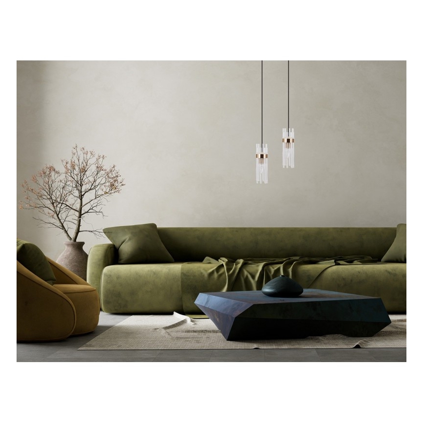 ITALUX - Lámpara colgante con cable TARASO 1xE14/40W/230V dorada