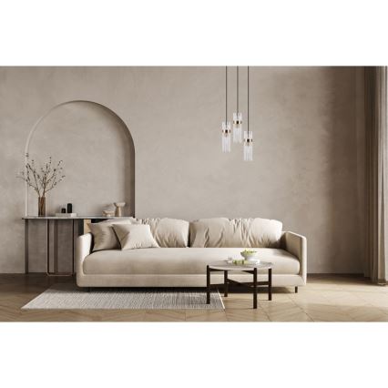 ITALUX - Lámpara colgante con cable TARASO 3xE14/40W/230V negro/dorado