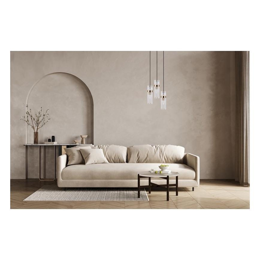 ITALUX - Lámpara colgante con cable TARASO 3xE14/40W/230V negro/dorado
