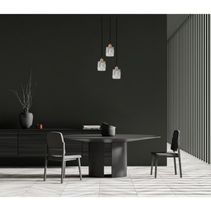 ITALUX - Lámpara colgante con cable TORNO 3xE14/40W/230V negro/dorado