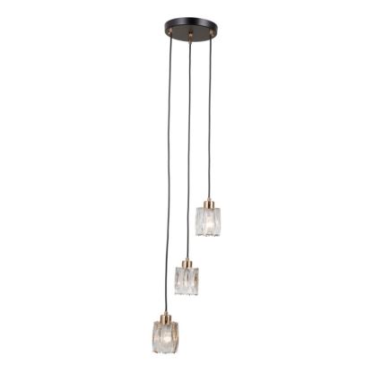 ITALUX - Lámpara colgante con cable TORNO 3xE14/40W/230V negro/dorado
